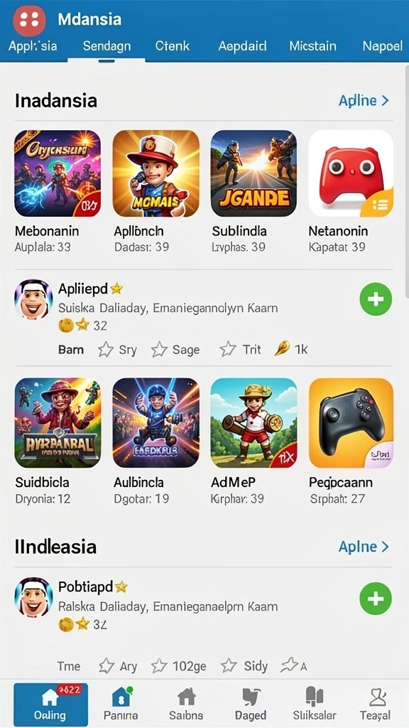 Tampilan antarmuka permainan yang menarik dan user-friendly.