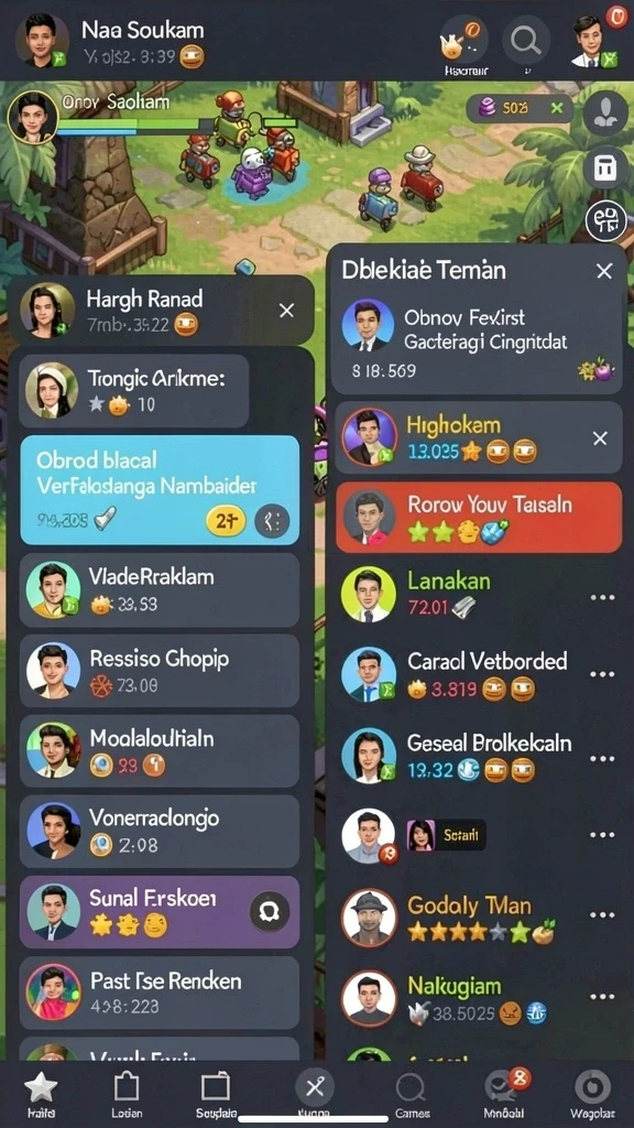 Layar permainan menunjukkan turnamen yang sedang berlangsung.