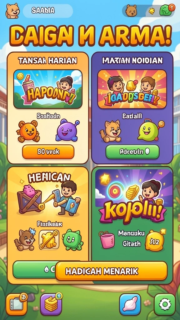 Menampilkan pemandangan dunia yang indah dan penuh warna.