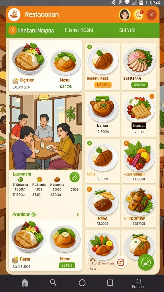 Menunjukkan karakter samurai beraksi dengan senjata khas.