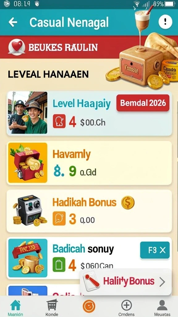 Fitur pilihan mode permainan yang bervariasi.